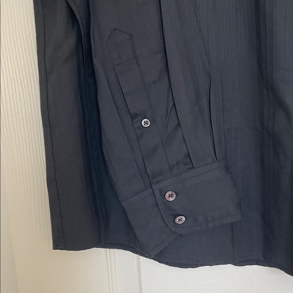 NWT Faconnable 100% Cotton Black Striped Dress Shirt Men's XL - Picture 3 of 7